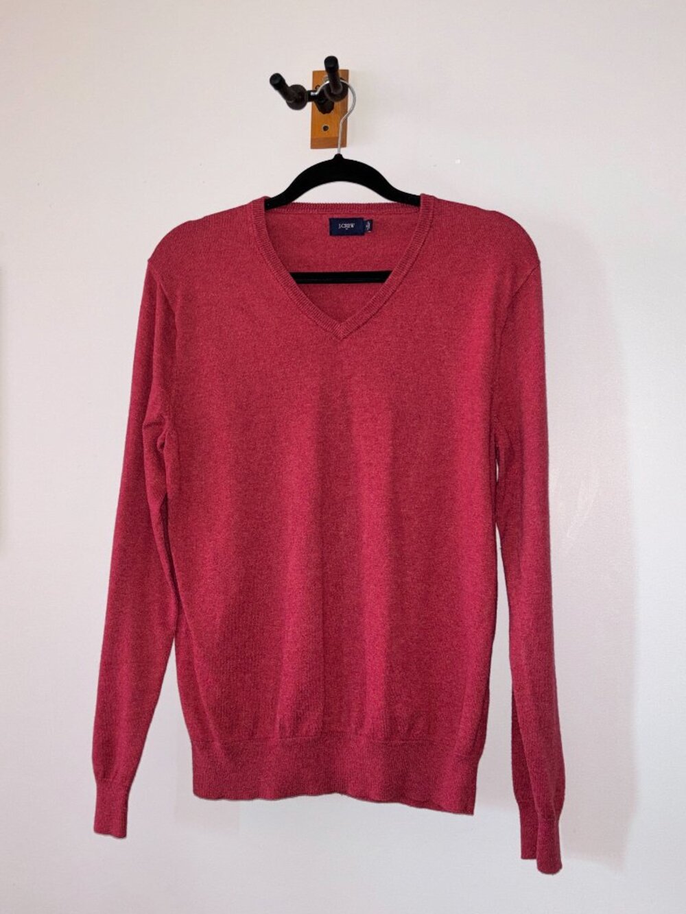 J. Crew • Men's Merino Wool Blend Maroon V-neck Sweater